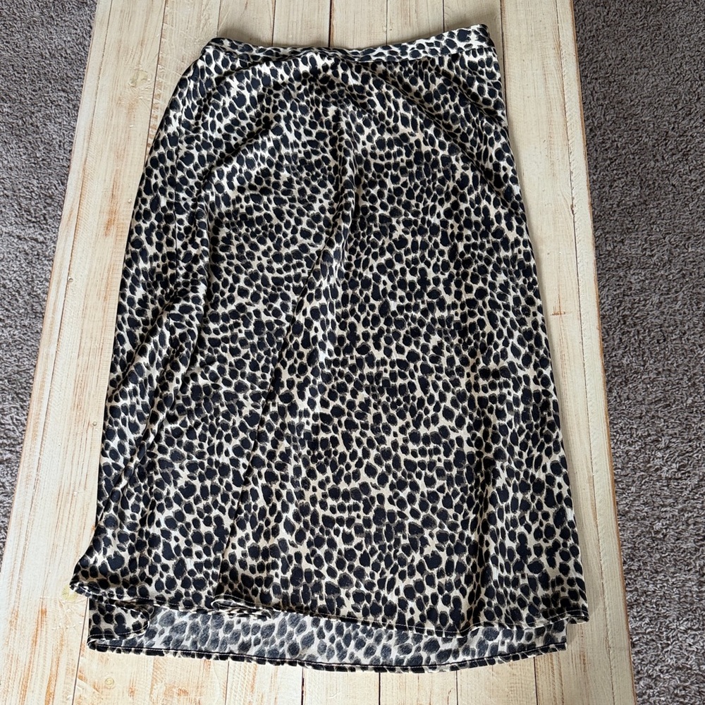 J. Crew Factory Leopard Print Midi Skirt